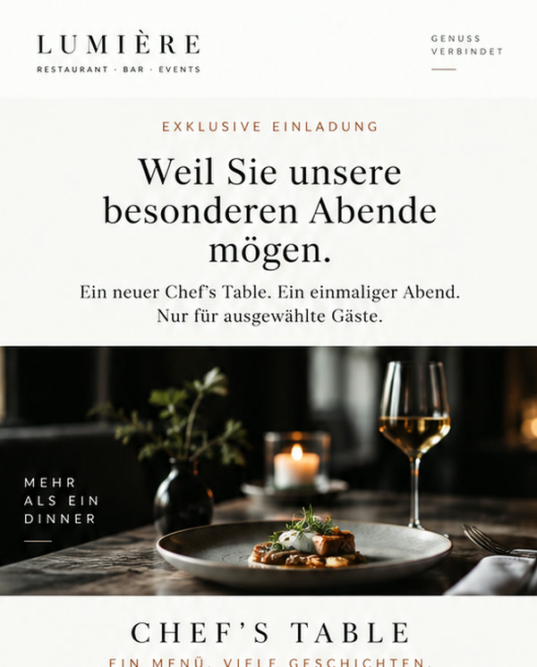 E-Mail-Vorlage Chef’s Table