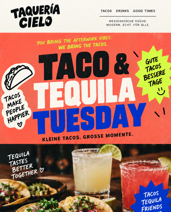 E-Mail-Vorlage Taco & Tequila Tuesday